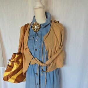 Warm Yellow Cardigan, Perfect for Fall, Size Medium